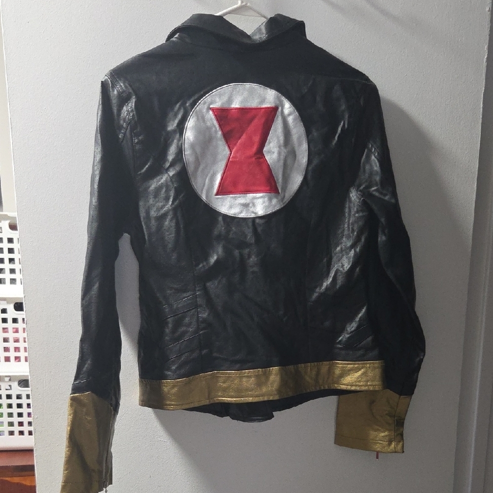 Her Universe Black Leather Jacket with Gold Accents - Picture 3 of 3